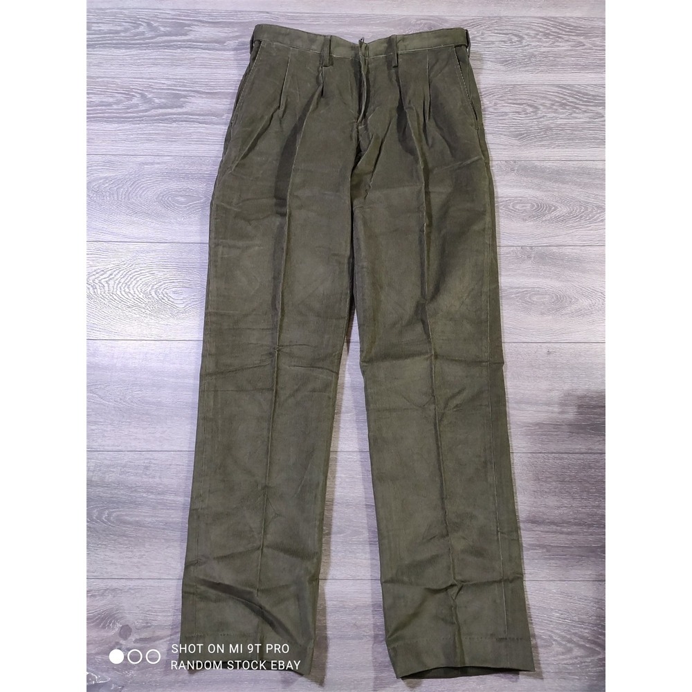 Lands End Pants Adult 36 x 35 Green Corduroy Traditional Fit Comfort Waist Mens